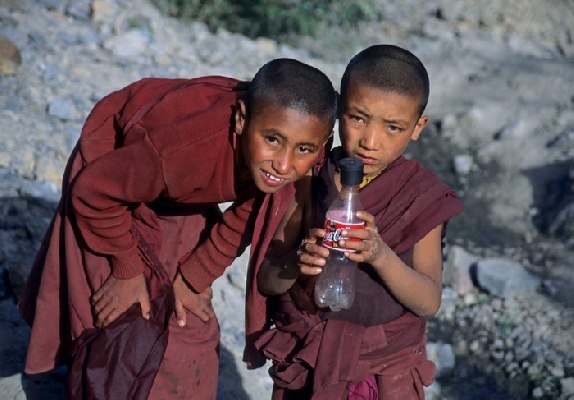 Young monks from Lingshed The monastery of Lingshed. Zanskar, Ladakh. J&amp;K, India 8/2004, © fot.: Radek Kucharski