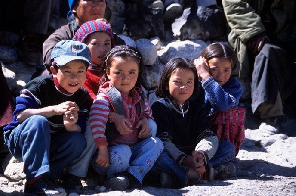 Zanskari children Zanskar, Ladakh. Jammu &amp; Kashmir, India 8/2004, © fot.: Radek Kucharski