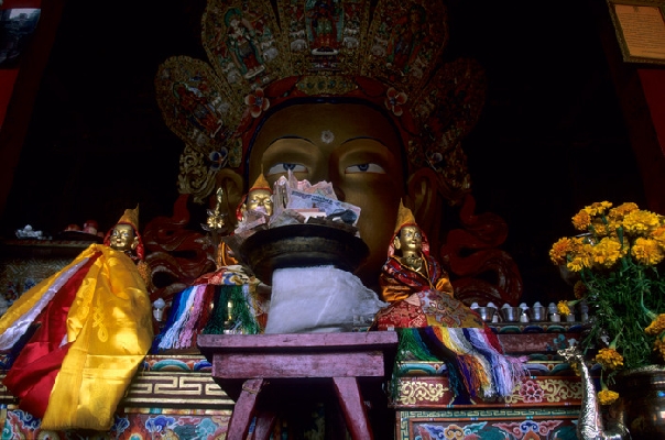 The statue of Maitreya Thikse Gompa, Ladakh, J&K, India 9/2004, © fot.: Radek Kucharski